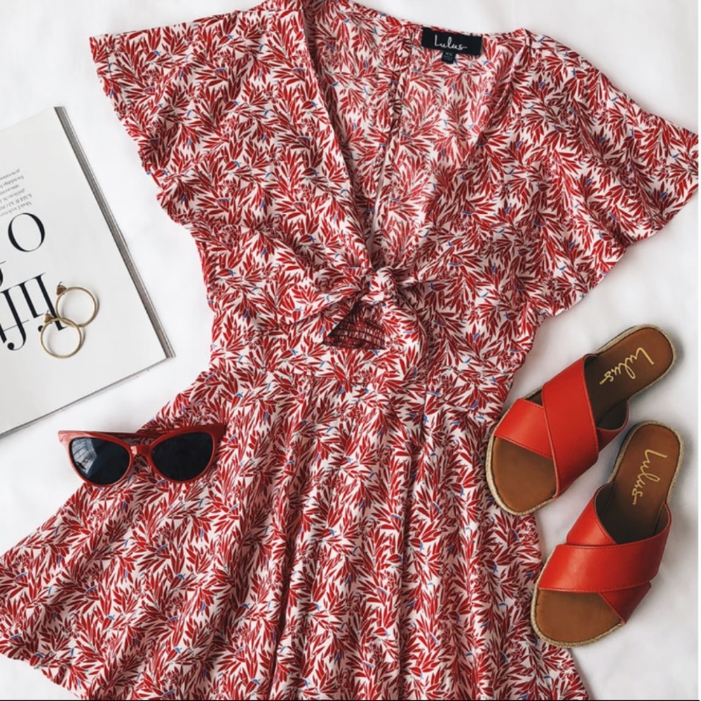 Lulus Dondi Red and White Print Romper